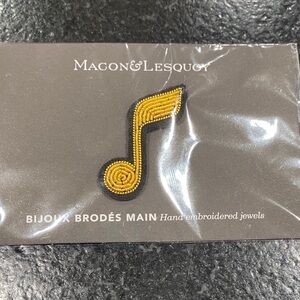 Gold Embroidered Brooch